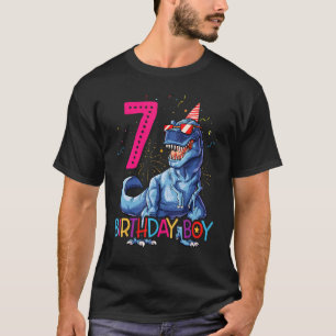 T-shirt C'est mon 7e anniversaire 7 ans Monstre de dinosau