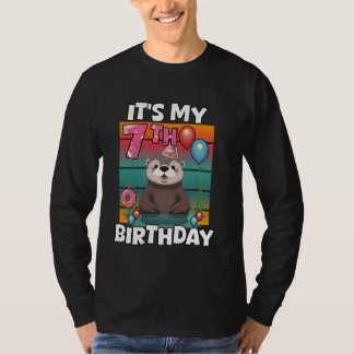 T-shirt C'est mon 7e anniversaire Mignon loutre de mer Sep