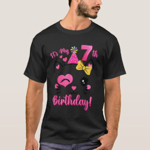 T-shirt C'est mon 7ème anniversaire fille Chat mignon Anni