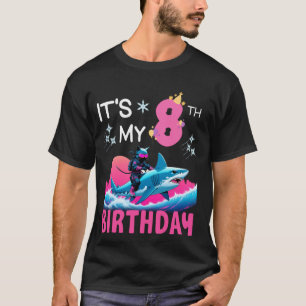 T-shirt C'est mon 8ème anniversaire Ninja Cat à cheval sur