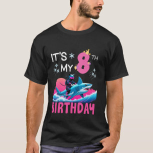 T-shirt C'est mon 8ème anniversaire Ninja Chat à cheval su