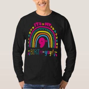 T-shirt C'est mon 9e anniversaire Anniversaire Boho Arc-en