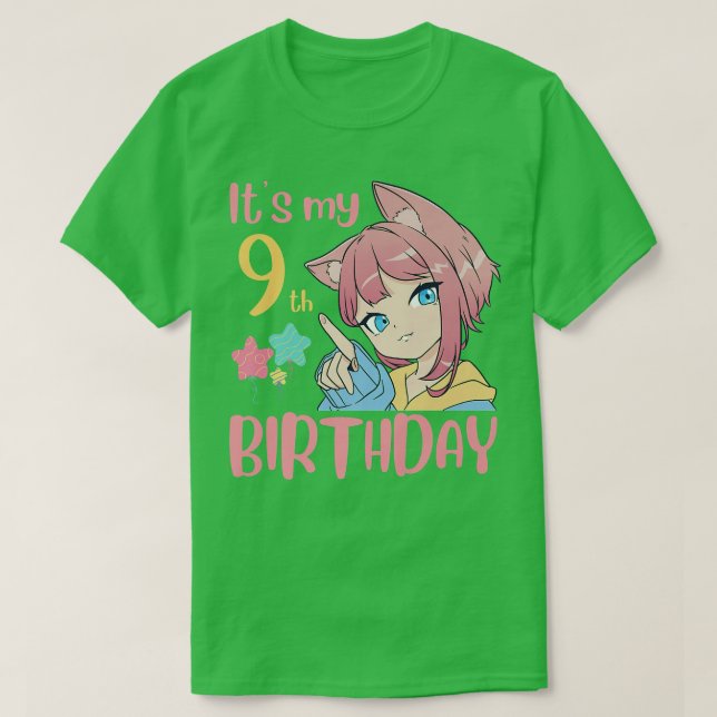 T-shirt C'est mon 9e anniversaire Anniversaire Fille 9 ans (Design devant)