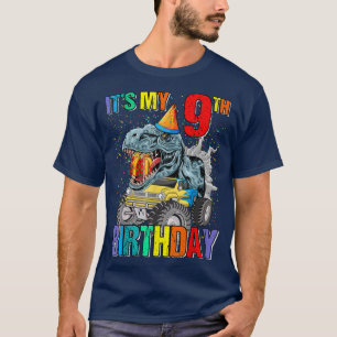 T-shirt C'est mon 9e anniversaire Monster Truck Dinosaur B
