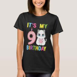 T-shirt C'est mon 9ème anniversaire fille chat ragdoll de