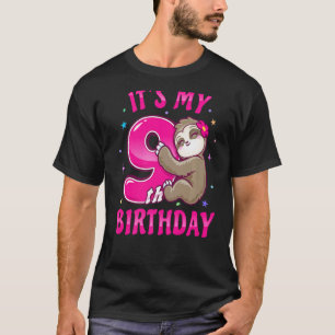 T-shirt C'est mon 9ème anniversaire fille paresseuse neuf 