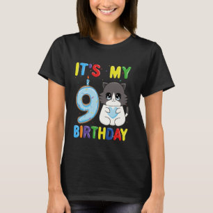 T-shirt C'est mon 9ème anniversaire garçon chat Ragdoll âg