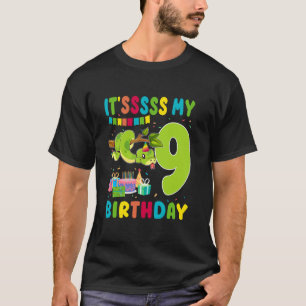 T-shirt C'est mon 9ème anniversaire Thème serpent 9 ans B