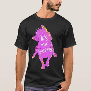 T-shirt C'est mon anniversaire Boston Terrier Dog Watercol
