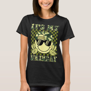 T-shirt C'est Mon Anniversaire Camo Sourire Visage Anniver