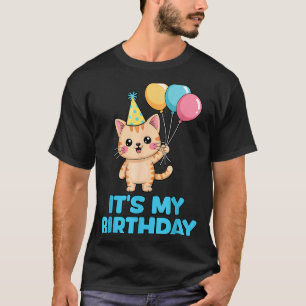 T-shirt C'est mon anniversaire Chat Kawaii 