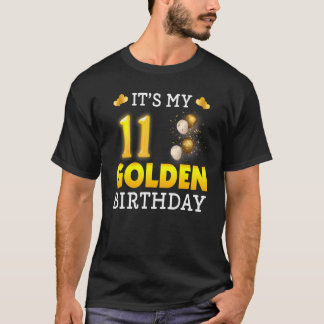 T-shirt C'est mon anniversaire d'or 11e anniversaire pour