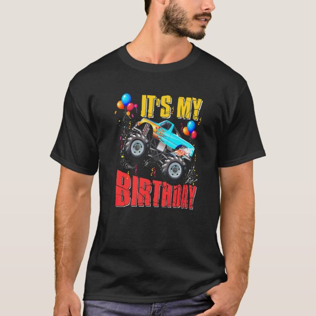 T-shirt C'Est Mon Anniversaire Garçons Monster Truck Car C (Devant)