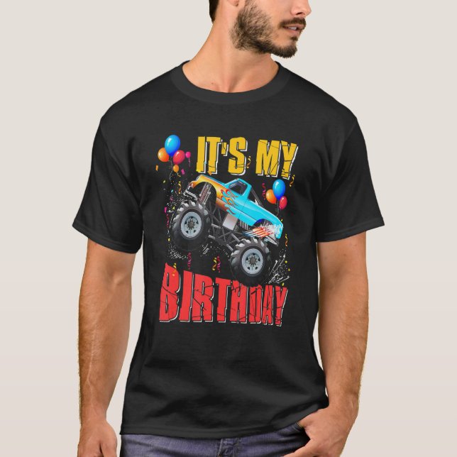 T-shirt C'Est Mon Anniversaire Garçons Monster Truck Car C (Devant)