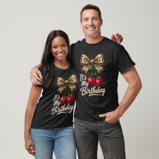 T-shirt C'est mon anniversaire joli nœud papillon Coquette