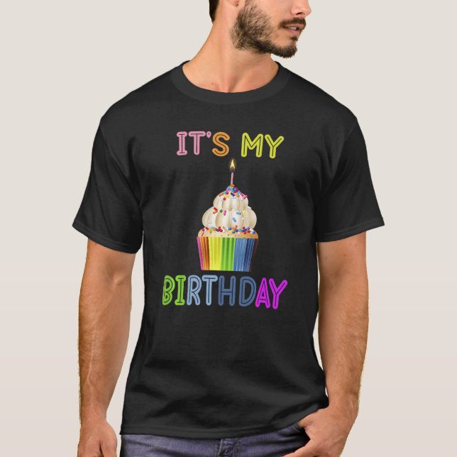 T-shirt C'Est Mon Anniversaire Rainbow Humour sec (Devant)