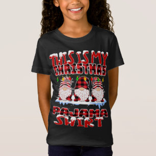 T-Shirt C'Est Mon Buffalo De Noël Plaid Gnomes Drôle Xm