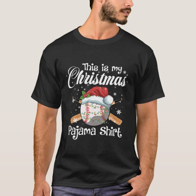 T-shirt C'Est Mon Cadeau De Pajama De Baseball De Noël Pou (Devant)