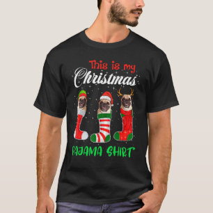 T-shirt C'Est Mon Carlin De Pyjama De Noël Chien Chien Chi