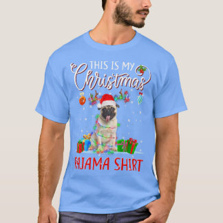 T-shirt C'est mon Carlin de pyjama de Noël Lumières de Noë
