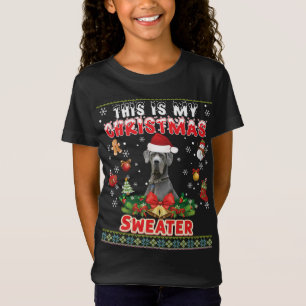T-Shirt C'Est Mon Chandail De Noël Grand Chien Dane Vilain