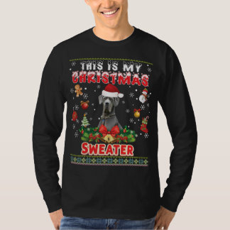 T-shirt C'Est Mon Chandail De Noël Grand Chien Dane Vilain