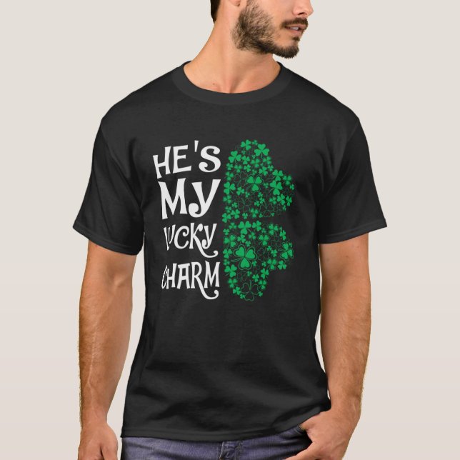 T-shirt C'est mon charmant Shamrock jumelé (Devant)