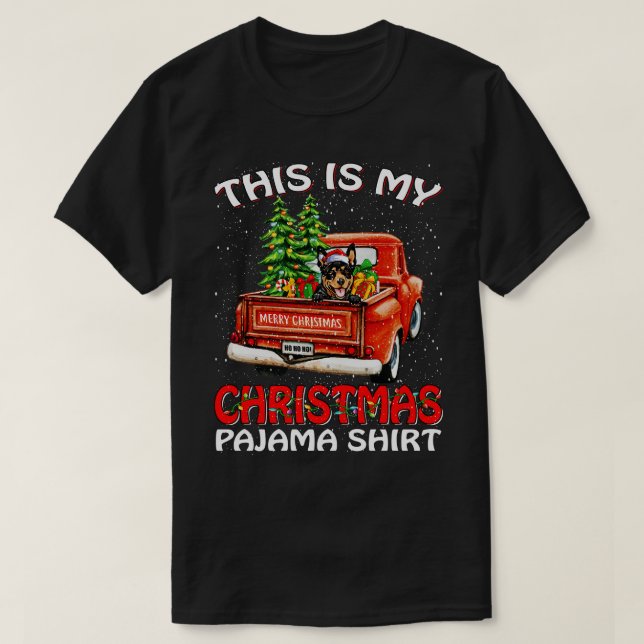 T-shirt C'Est Mon Chemise De Noël Kelpi Australienne (Design devant)