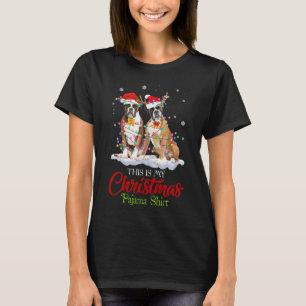 T-shirt C'Est Mon Chien De Boxe De Pajama De Noël Santa Ha