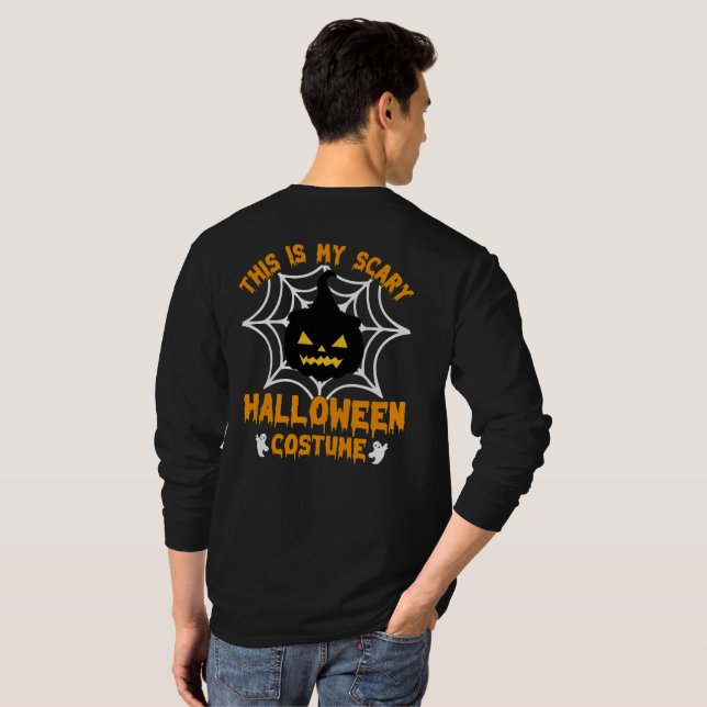 T-shirt C'est mon costume d'Halloween à manches longues (Dos entier)