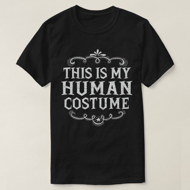T-shirt C'Est Mon Costume Humain Drôle D'Halloween Lazy (Design devant)