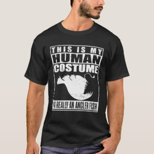 T-shirt C'est mon costume humain Je suis un poisson pêcheu