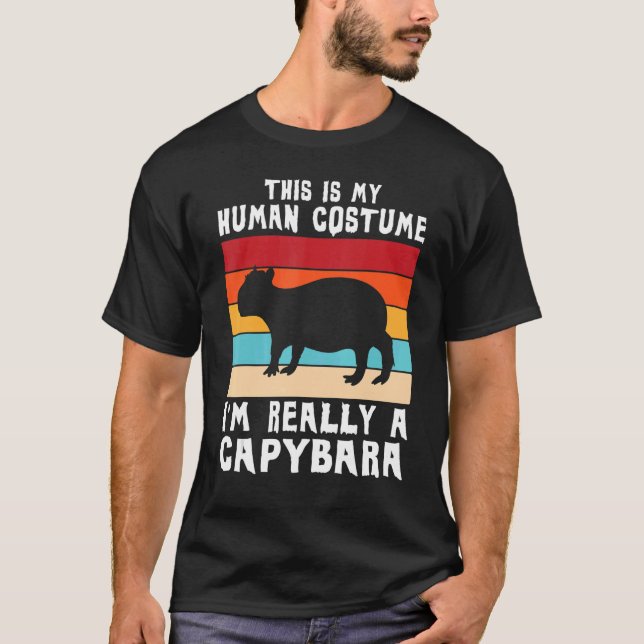 T-shirt C'est mon costume humain Je suis vraiment un Capyb (Devant)