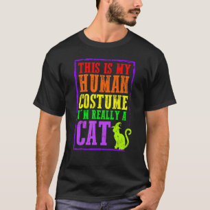 T-shirt C'est mon costume humain Je suis vraiment un chat 