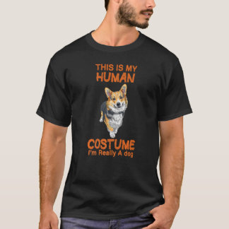 T-shirt C'est mon costume humain Je suis vraiment un chien