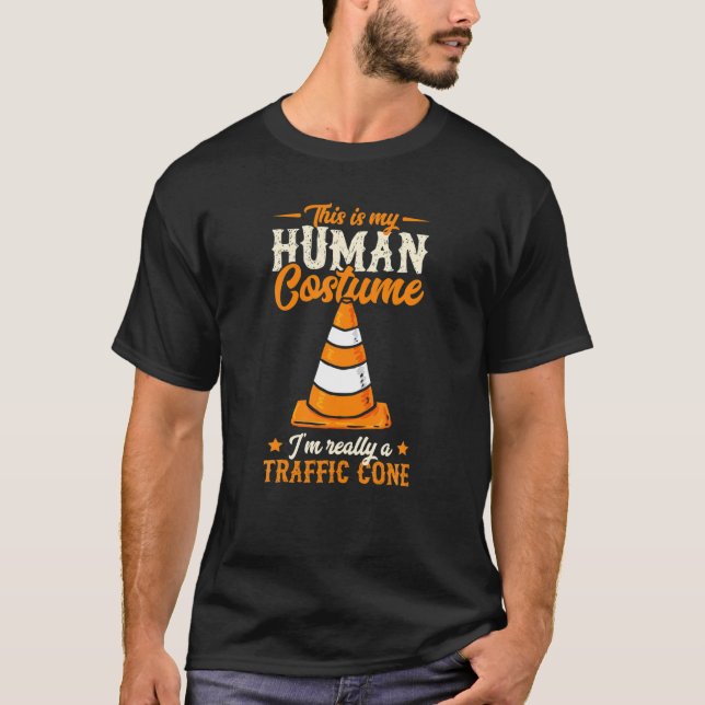 T-shirt C'est mon costume humain Je suis vraiment un cône  (Devant)