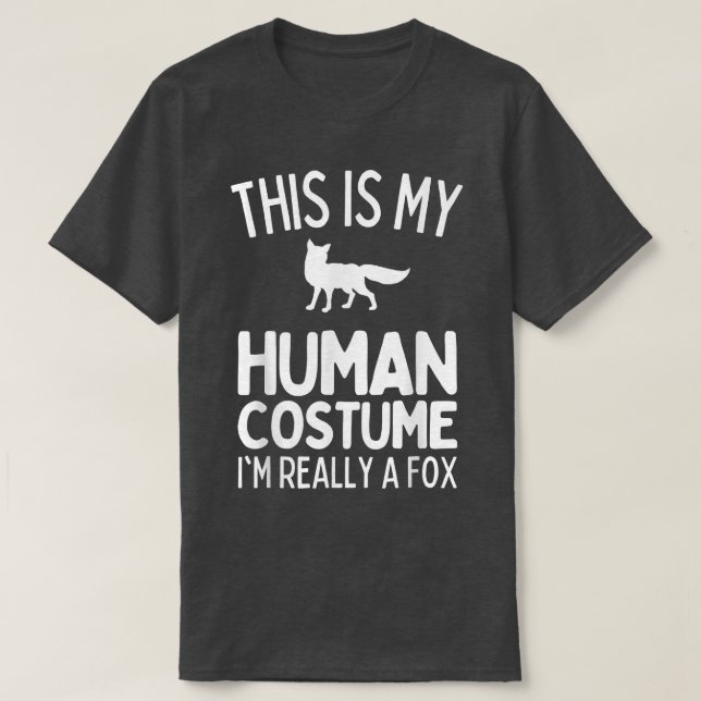 T-shirt C'est mon costume humain Je suis vraiment un Fox d (Design devant)