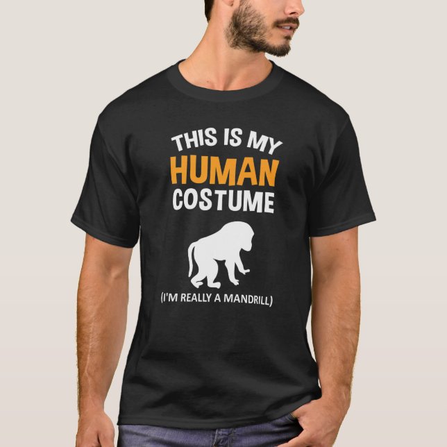 T-shirt C'Est Mon Costume Humain Je Suis Vraiment Un Hal M (Devant)