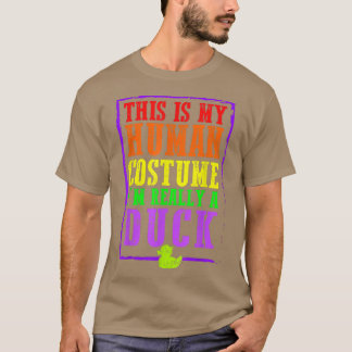 T-shirt C'est mon costume humain Je suis vraiment un Hallo