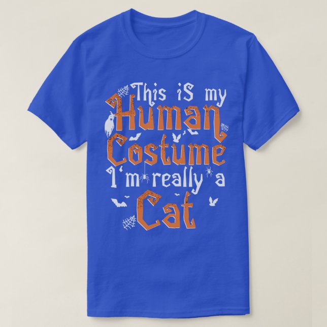 T-shirt C'Est Mon Costume Humain Je Suis Vraiment Un Hallo (Design devant)