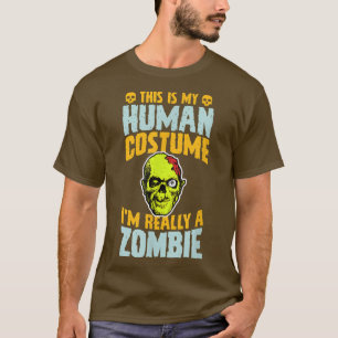 T-shirt C'Est Mon Costume Humain Je Suis Vraiment Un Hallo