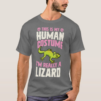 T-shirt C'est mon costume humain Je suis vraiment un Lizar