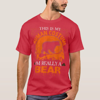 T-shirt C'est mon costume humain Je suis vraiment un ours