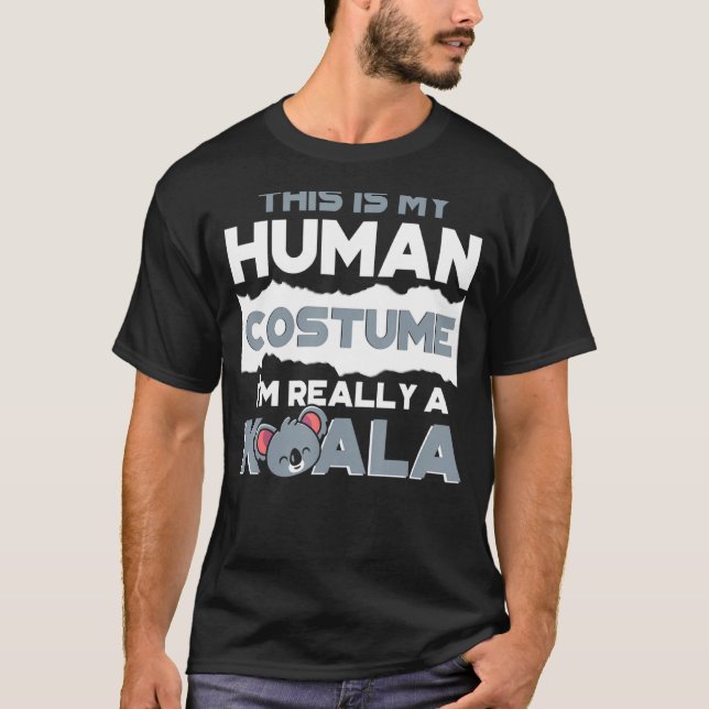 T-shirt C'Est Mon Costume Humain Je Suis Vraiment Un Ours  (Devant)