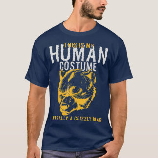 T-shirt C'est mon costume humain Je suis vraiment un ours 