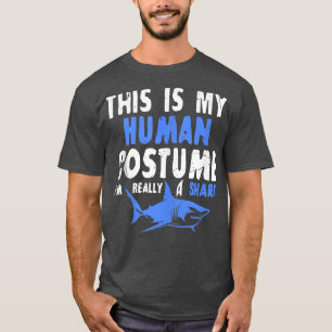 T-shirt C'Est Mon Costume Humain Je Suis Vraiment Un Requi