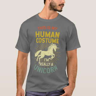 T-shirt C'Est Mon Costume Humain Je Suis Vraiment Une Unic