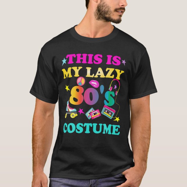 T-shirt C'est mon costume paresseux des années 80 Hallowee (Devant)