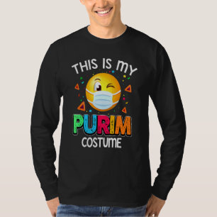 T-shirt C'Est Mon Costume Purim Drôle Masque Visage Juif 3
