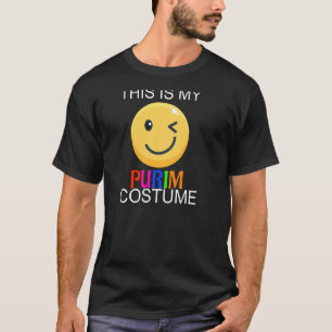 T-shirt C'Est Mon Costume Purim Drôle Masque Visage Juif D